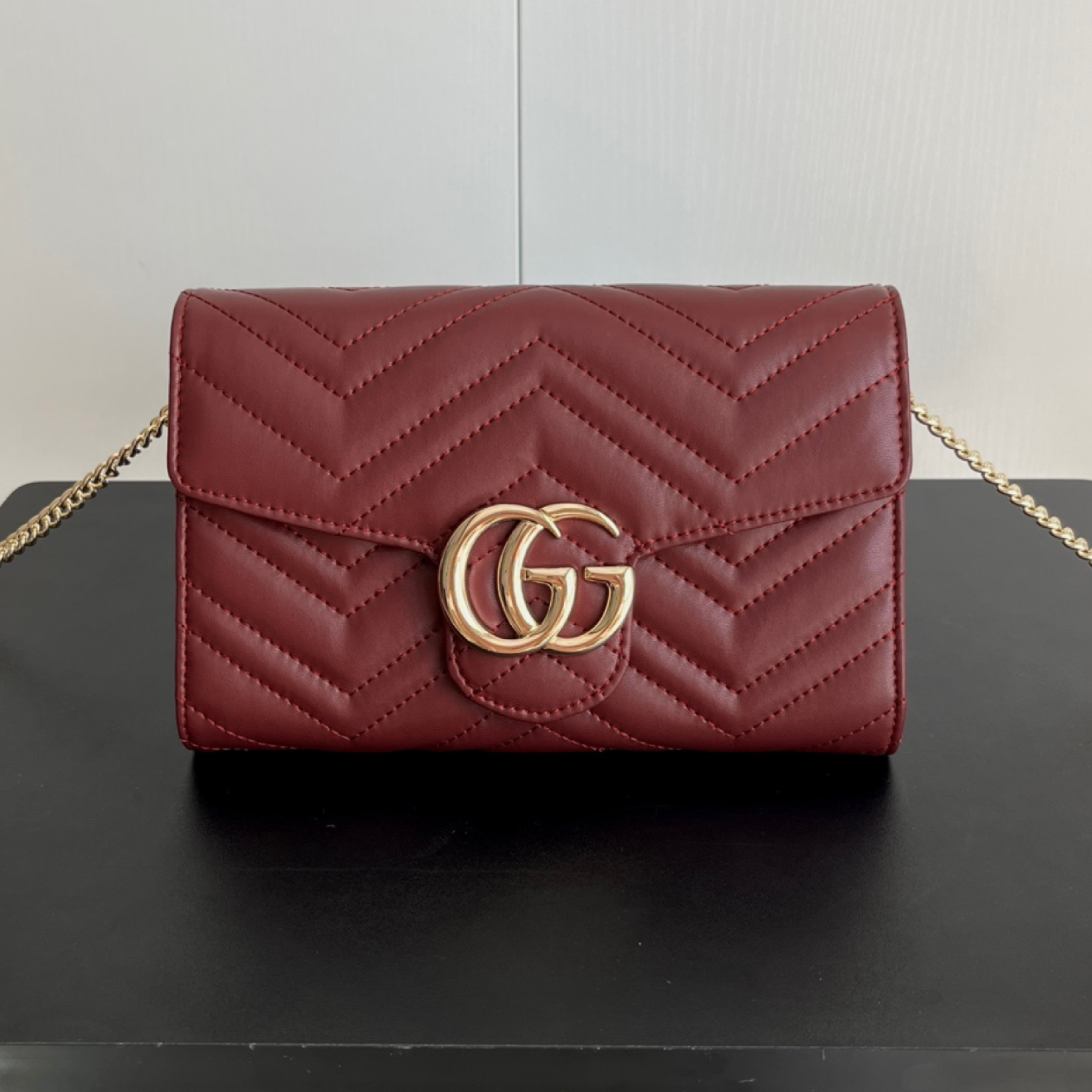 Double-G Marmont Chain Wallet - Red Wallet - Gorchic - $123.99