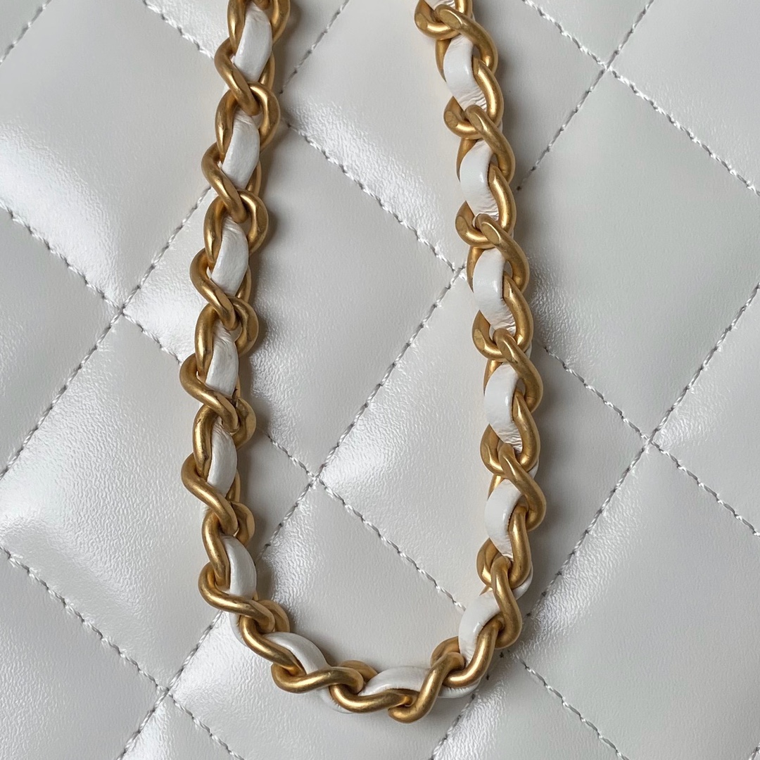 CC Inspired 24C Double Little Gold Balls Bag - White Bag - Gorchic - $145.99