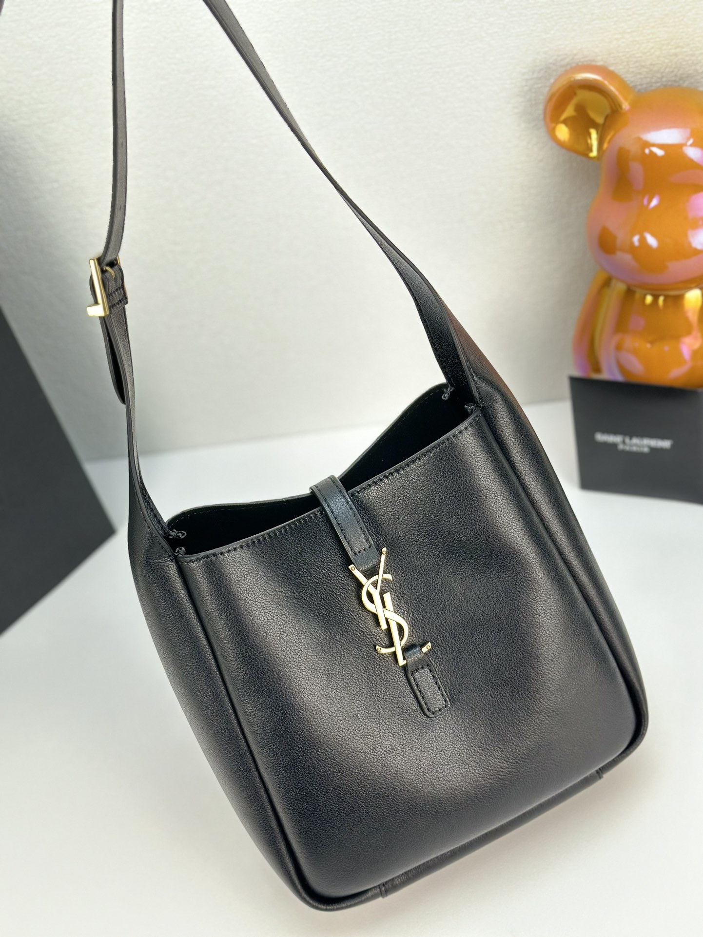 Lady Designer LE 5 À 7 small bag in soft python Black - Bag - Gorchic - $165.99