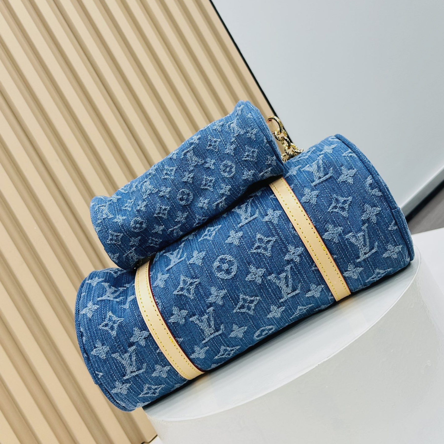 Designer Monogram Papillon Casual Style Unisex Denim Shoulder Bag - Gorchic - $134.99