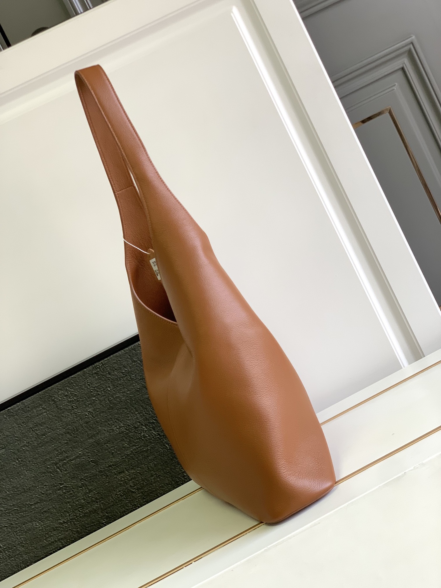 Hourglass iconic Lock Trim Large Tramp Bag - Brown Bag - Gorchic - $144.99