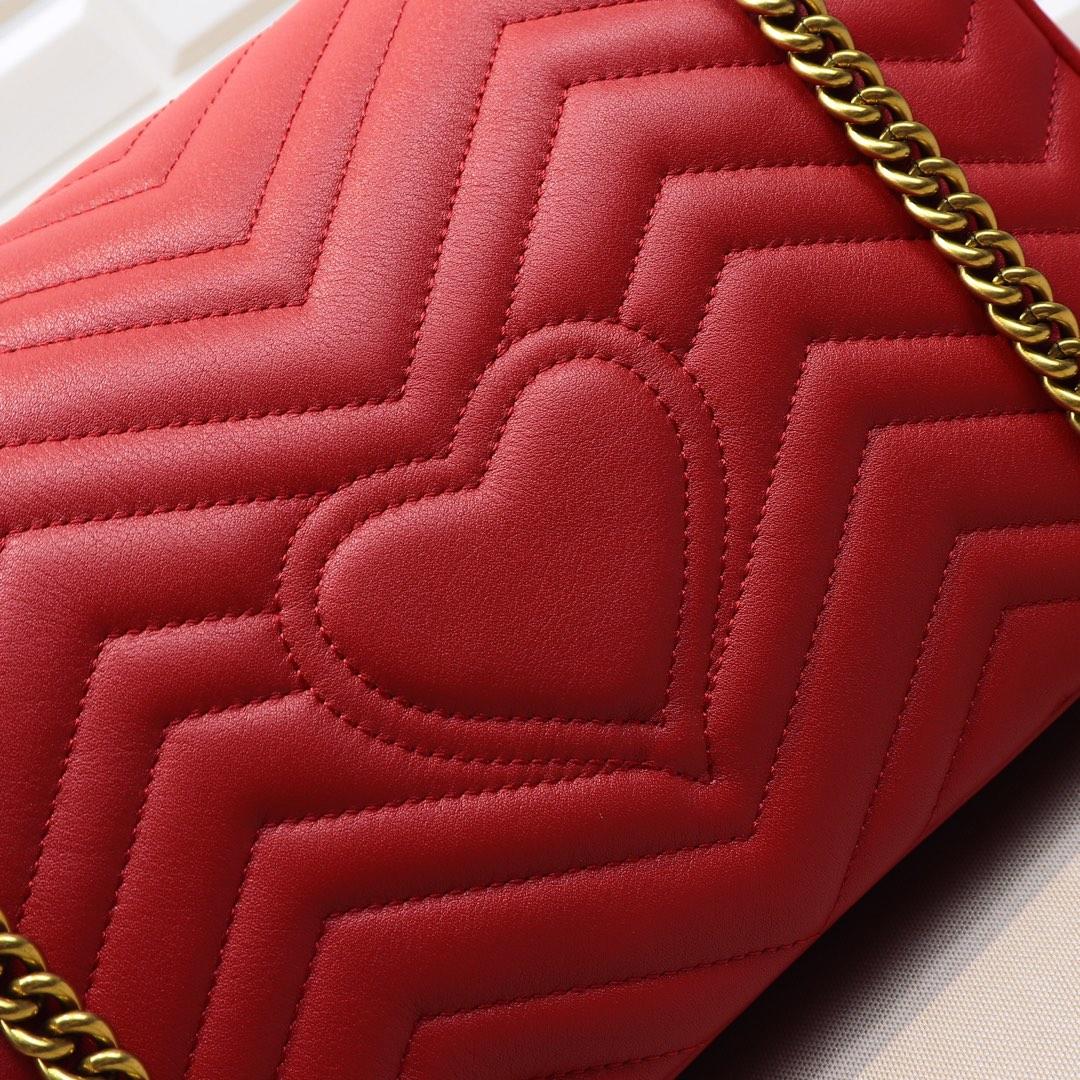 Double-G GG Marmont Small Shoulder Bag in red leather - Bag - Gorchic - $115.99