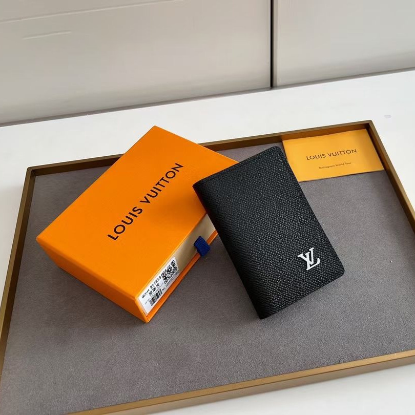 Designer Monogram Pocket Organizer Taiga Leather Wallet - Gorchic - $39.99