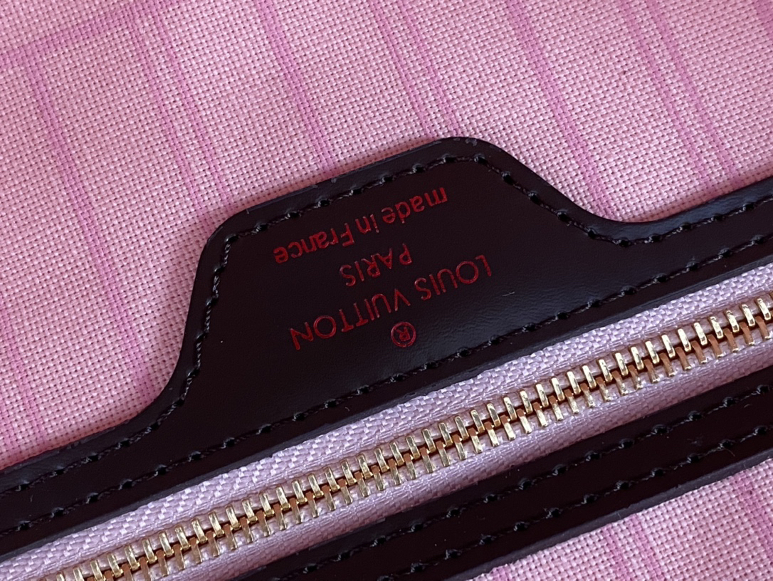 Designer Monogram  Damier Ebene Canvas Neverfull MM Rose Ballerine - Bag - Gorchic - $110.99