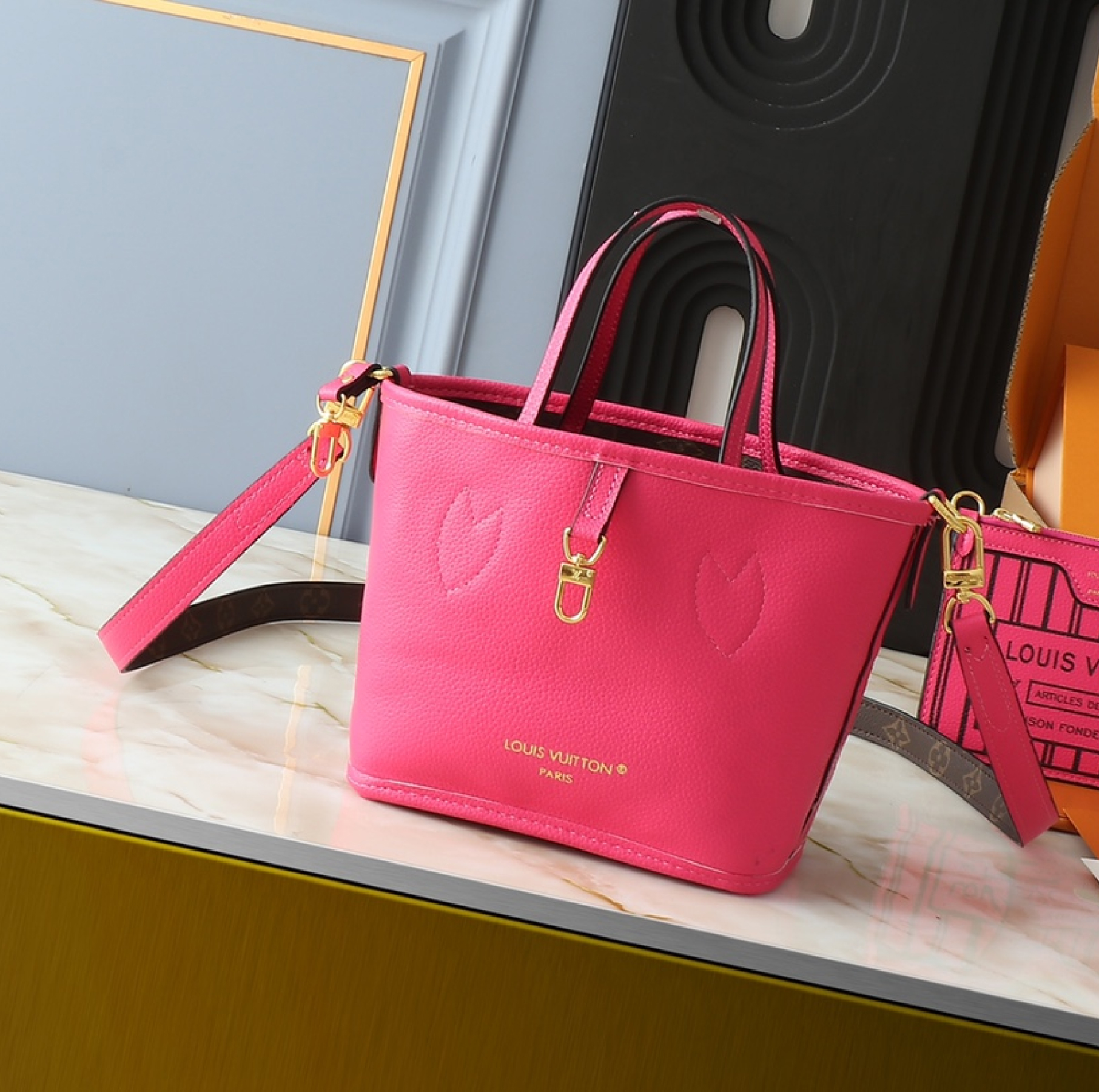Designer Monogram Neverfull Fuchsia Small Handbag - Bag - Gorchic - $119.99