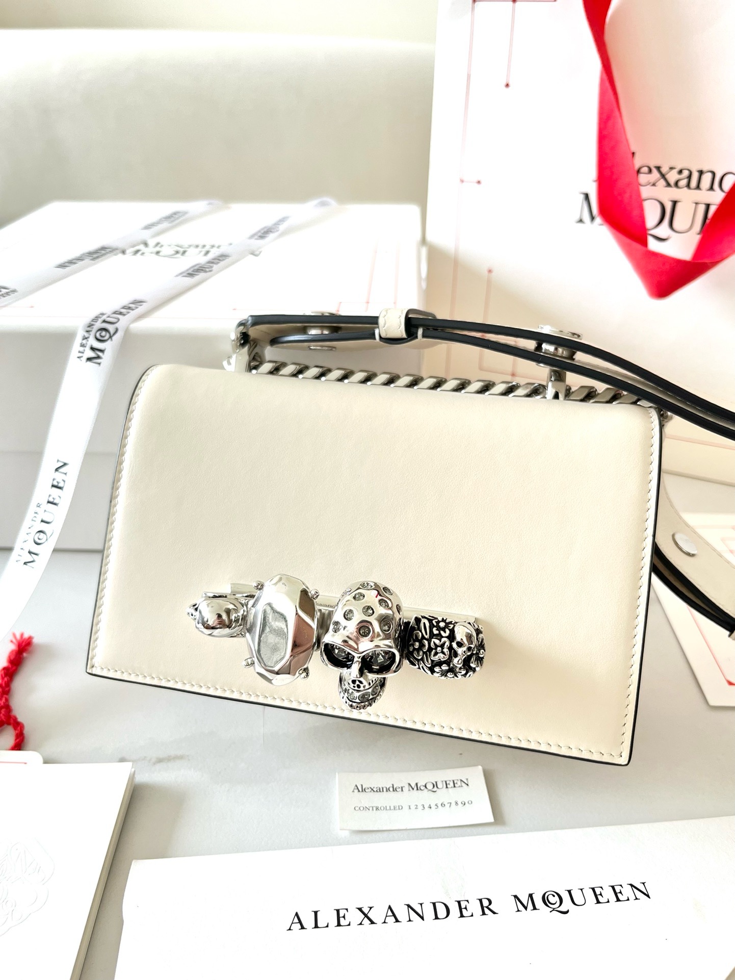 McQueen mini Jewelled satchel bag - Gorchic - $297.99