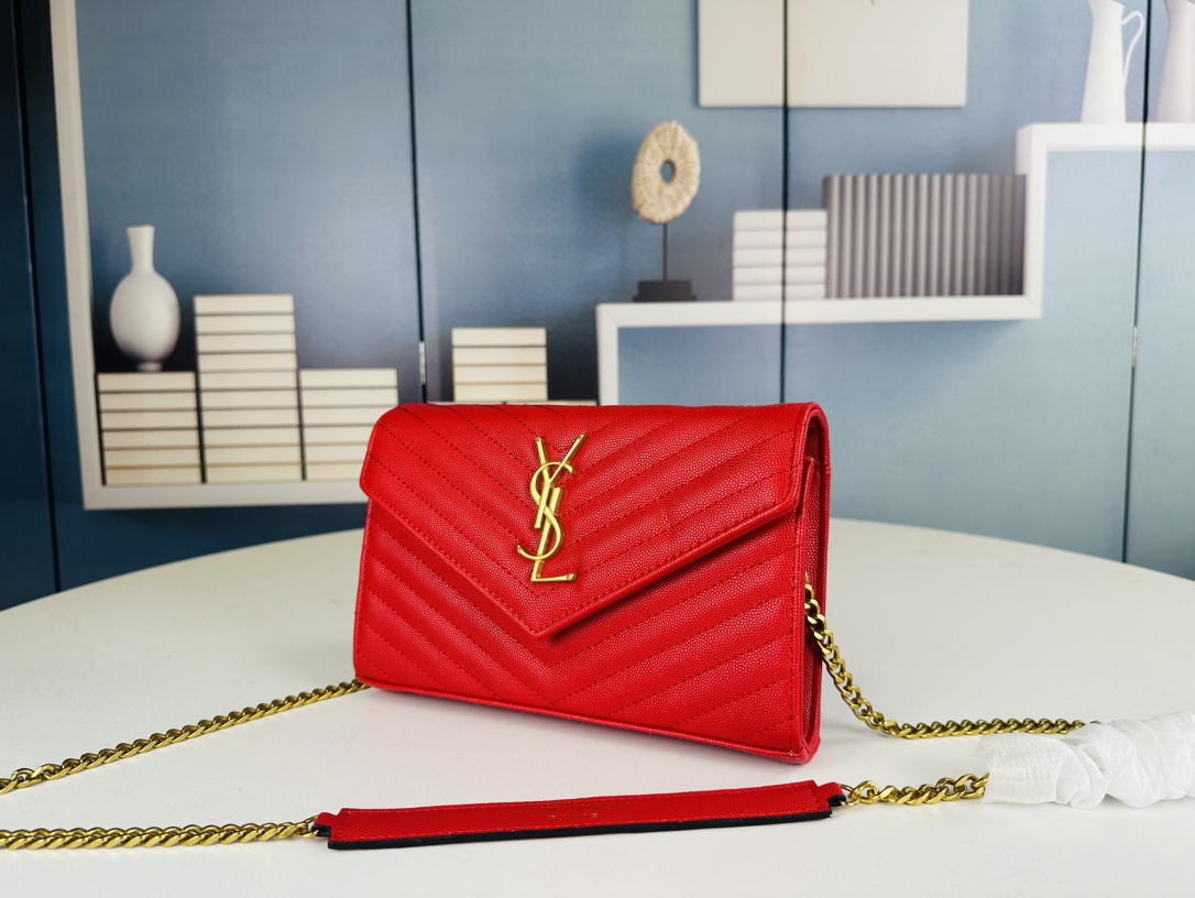 Lady Designer Fashion Cassandre Envelope - Red - Gorchic - $119.99