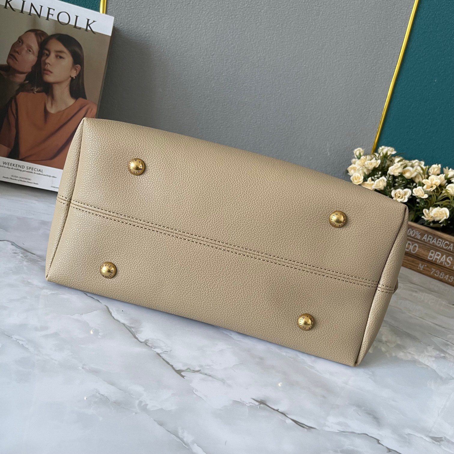 Designer Monogram  Low Key Hobo MM Bag in Apricot - Bag - Gorchic - $138.99