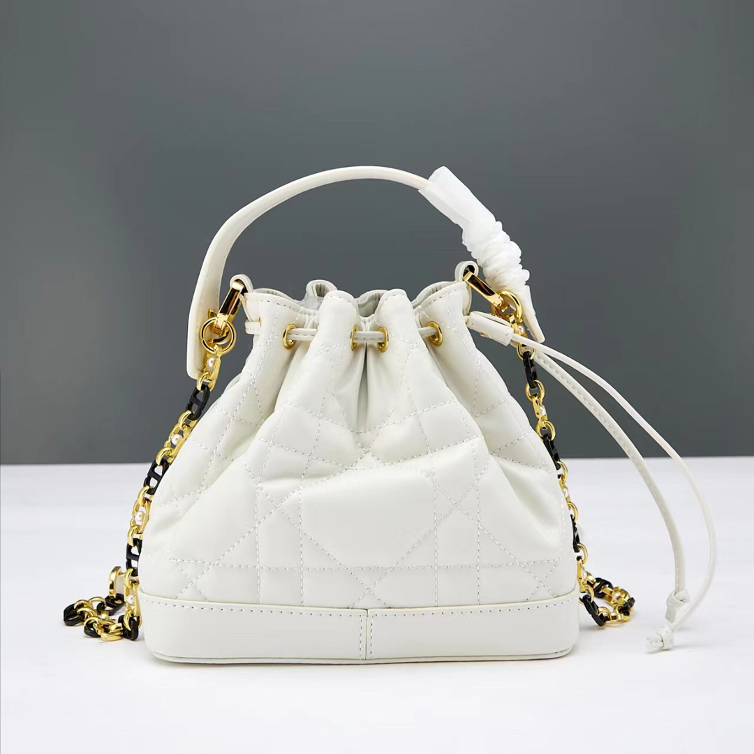 Small D Inspired Jolie Bucket Bag-White - Bag - Gorchic - $135.99