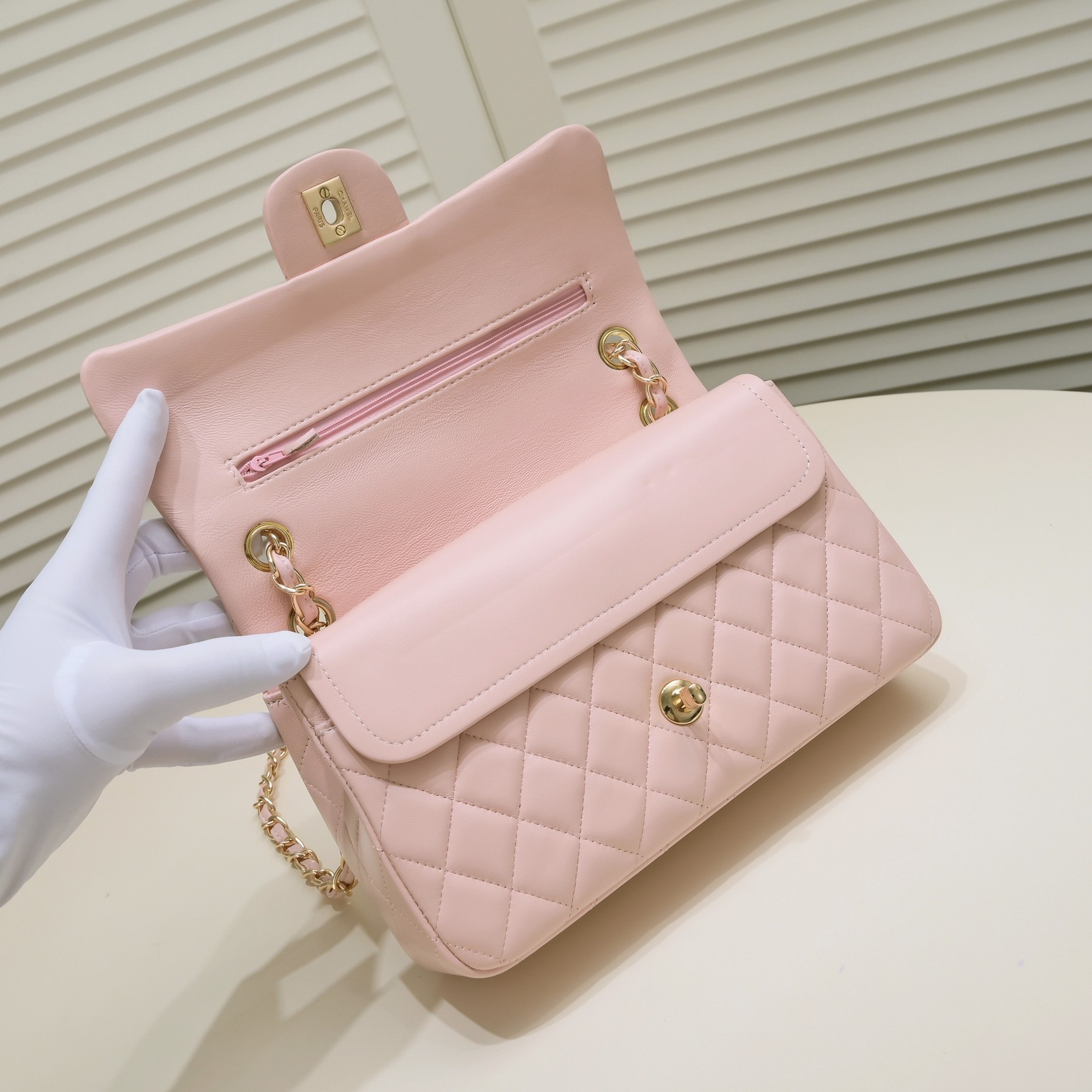 CC Inspired Classic Double Flap Bag Pink Golden Hardware - Bag - Gorchic - $122.99