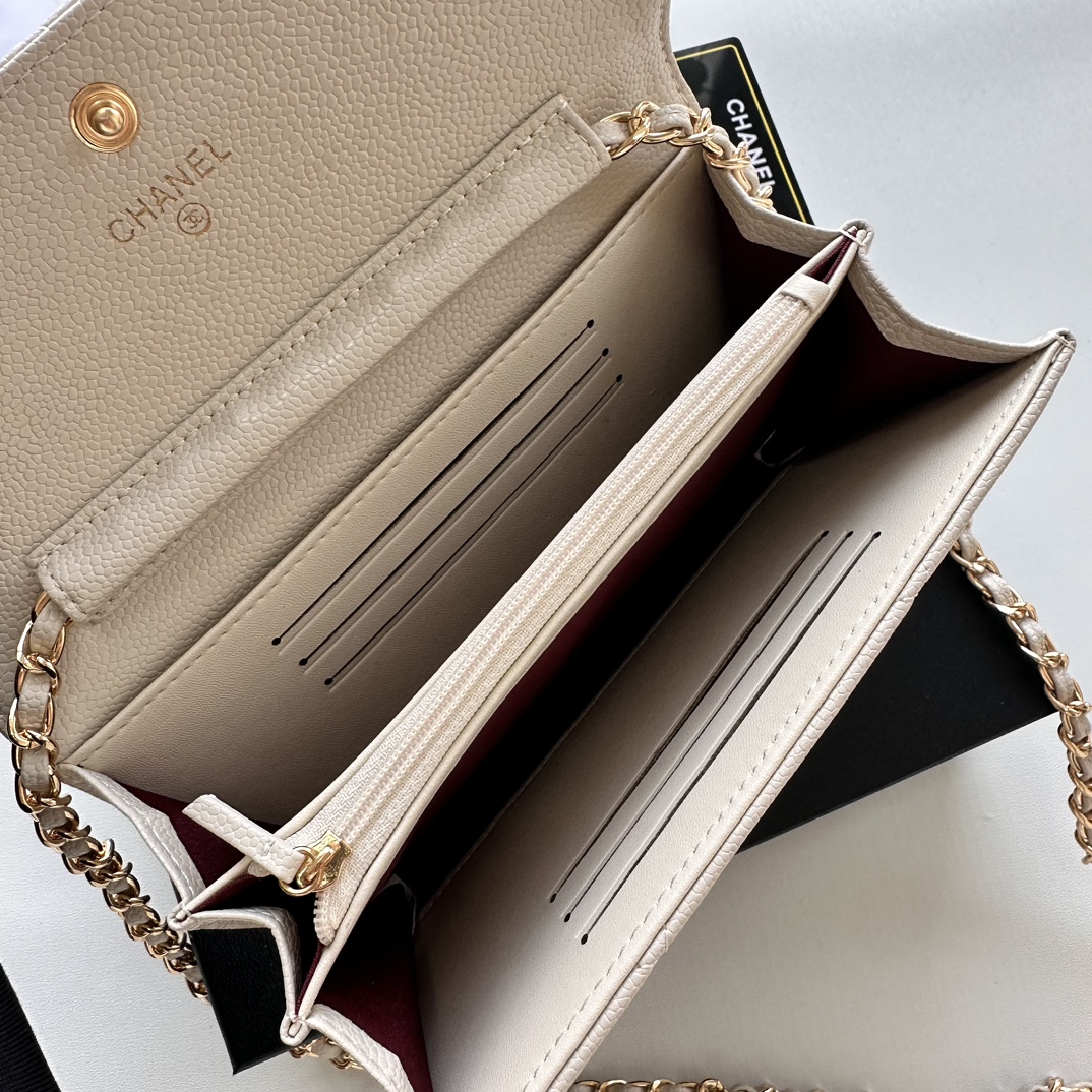 CC Inspired Chain Shoulder Crossbody Small Bag - White Fish Seed Print Bag - Gorchic - $109.99