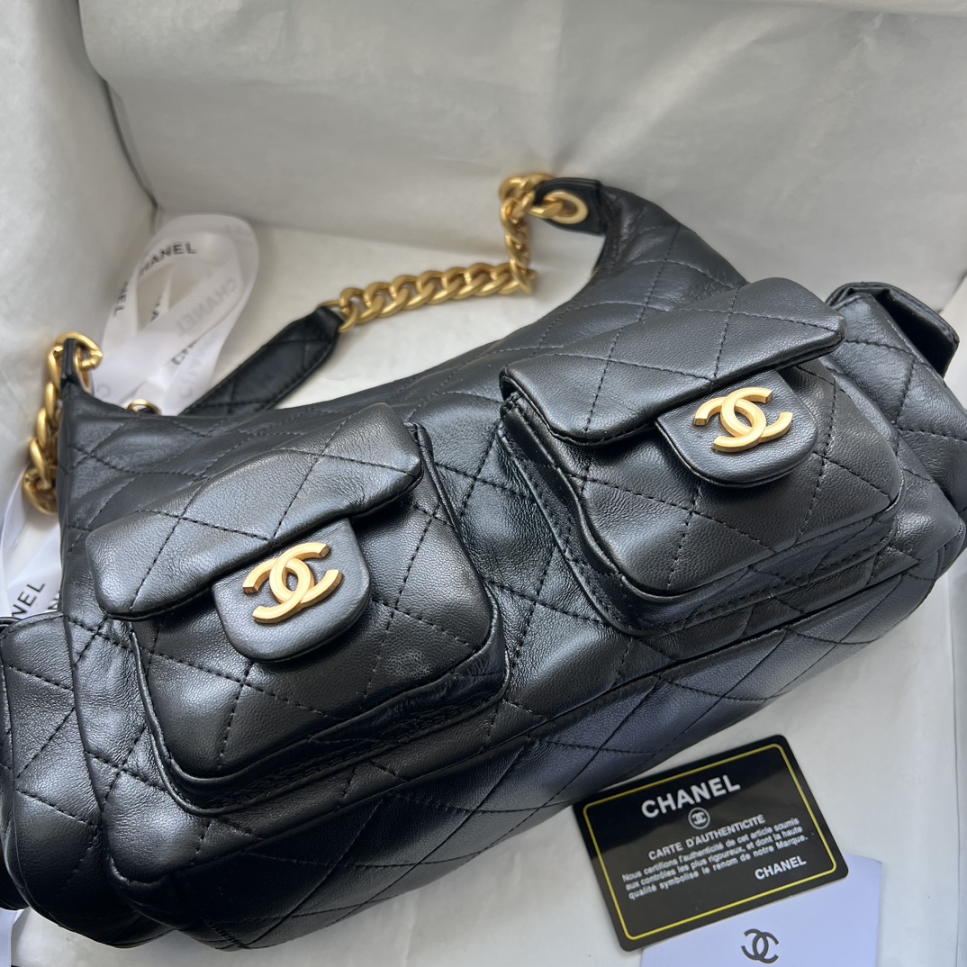 CC Inspired Hobo Black Bag - Gorchic - $152.99