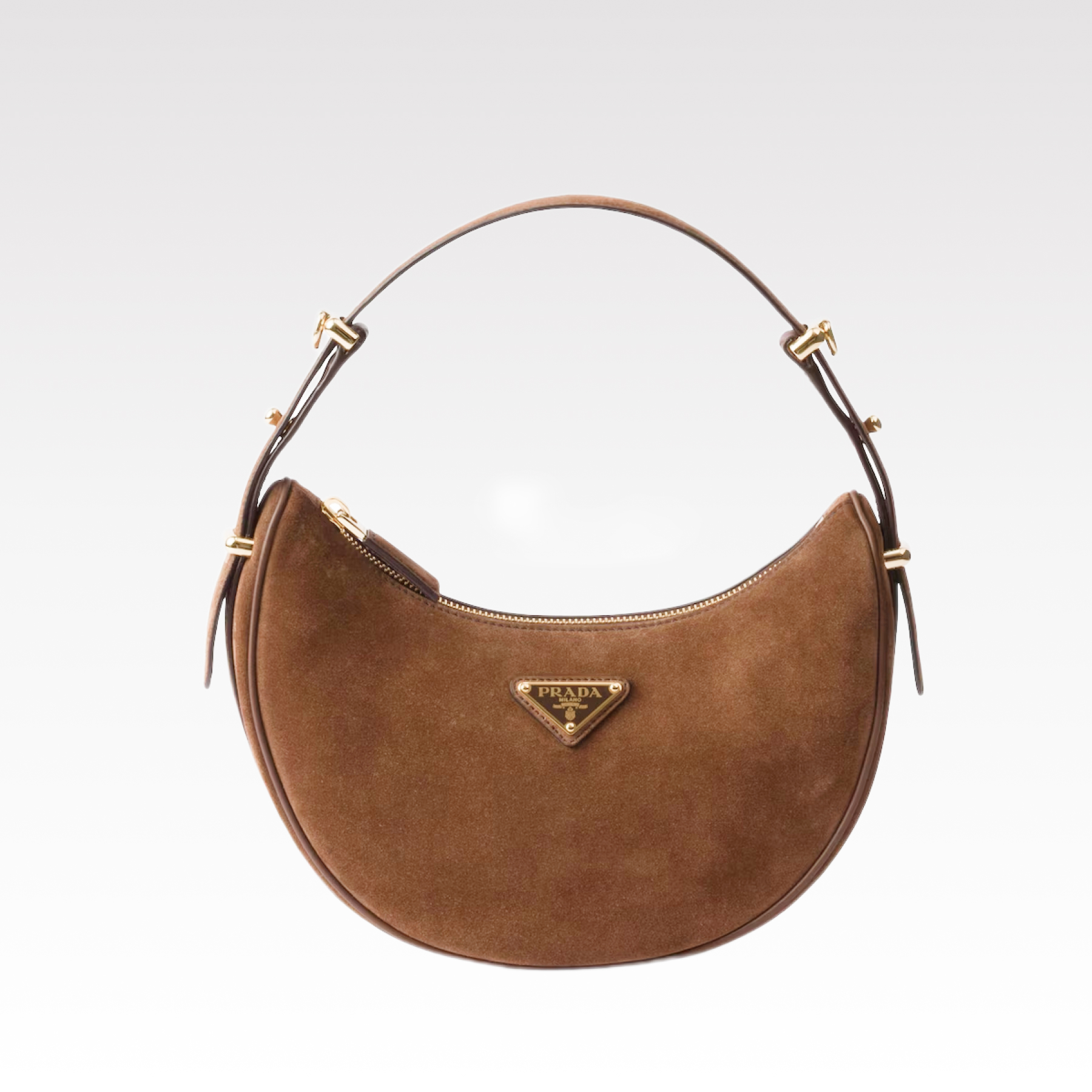 Saffiano texture Arqué Suede Brown Shoulder bag - Gorchic - $116.99