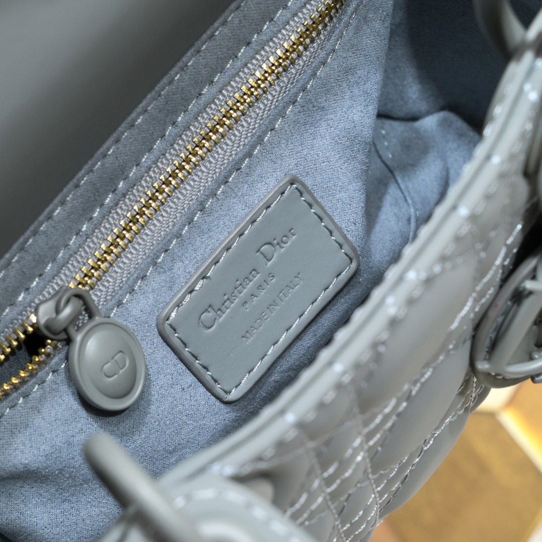 D Inspired Mini Lady D Inspired Bag Grey Ultramatte Calfskin - Bag - Gorchic - $138.99