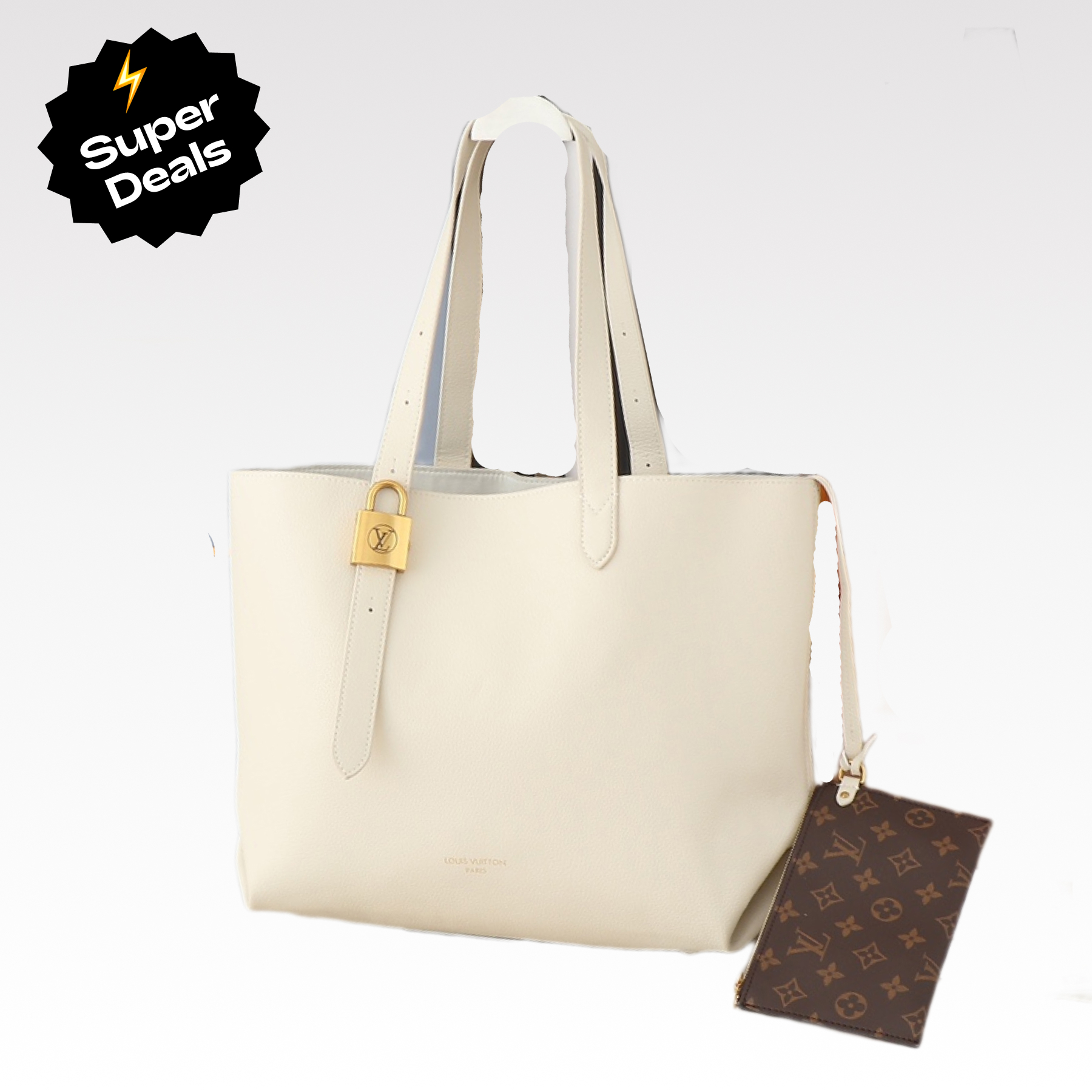 Designer Monogram Low Key Cabas MM White - Bag - Gorchic - $134.99