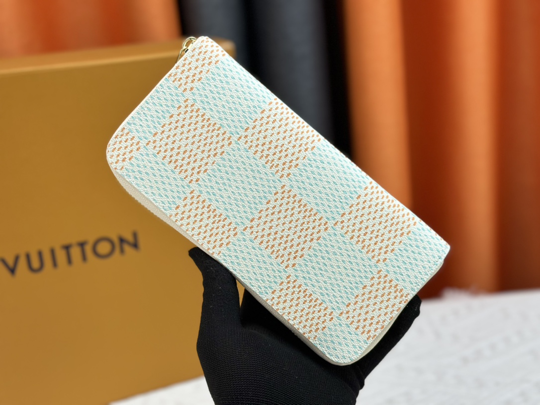 Designer Monogram  Zippy Wallet Vertical Canvas Wallet-Red With Blue Plaid  Wallet - Gorchic - $55.99