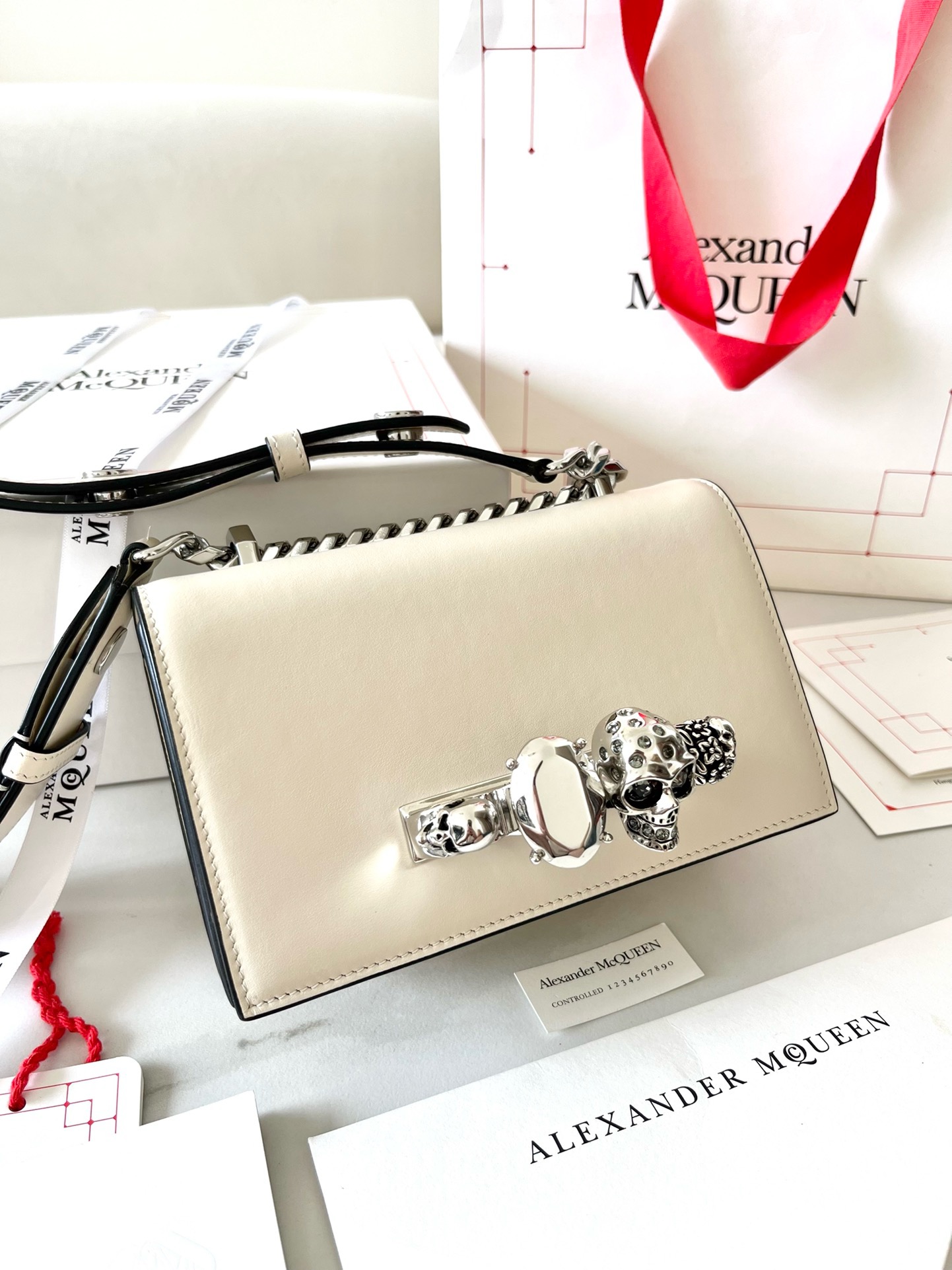 McQueen mini Jewelled satchel bag - Gorchic - $297.99