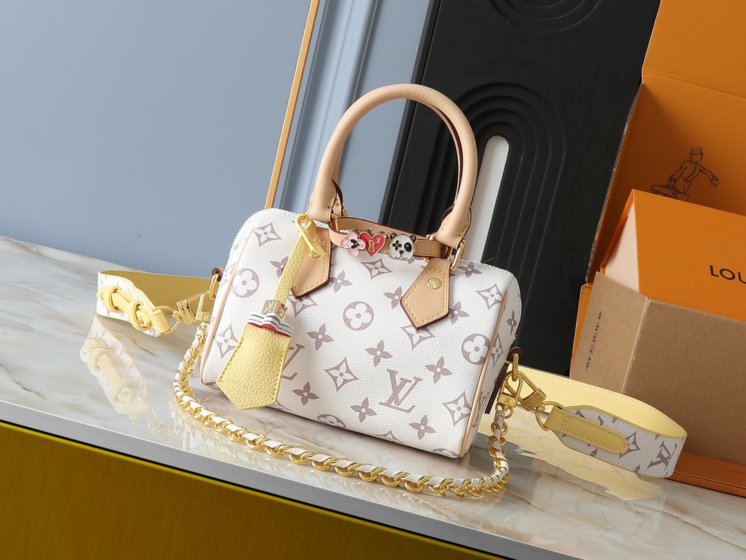 Designer Monogram Speedy 18 White Style - Bag - Gorchic - $131.99