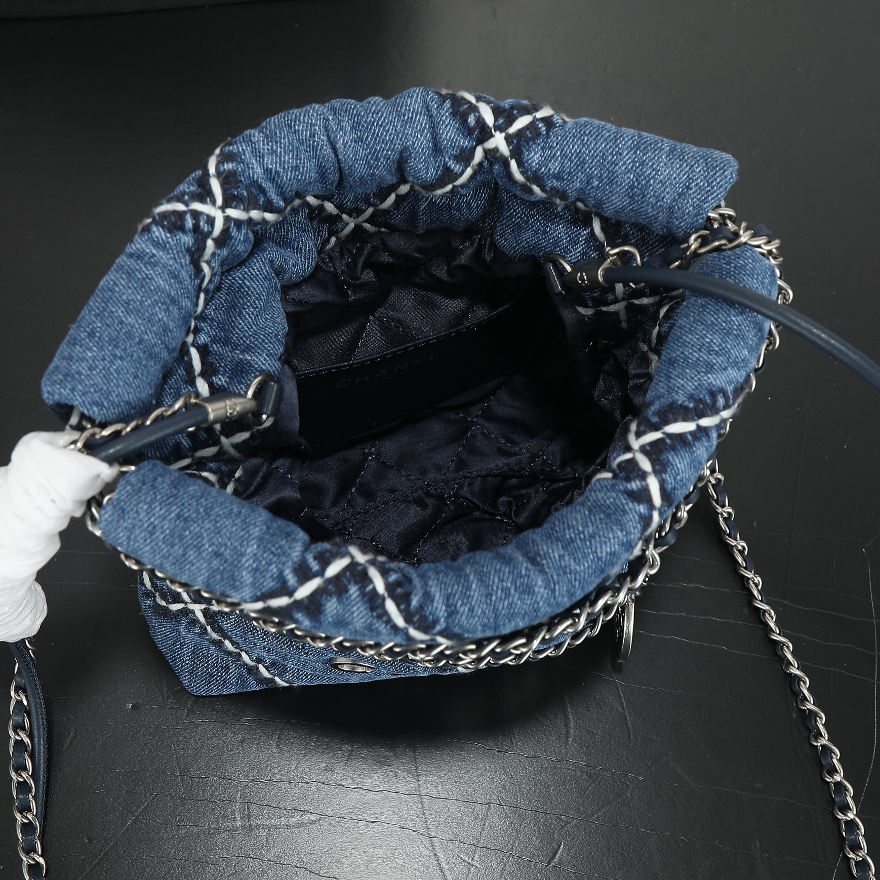 CC Inspired Stitched Denim Quilted CC Inspired 22 Blue - Bag - Gorchic - $129.99