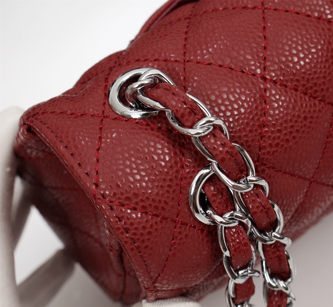 CC Inspired Classic Double Flap Bag Dark Red Caviar Sier Hardware - Bag - Gorchic - $122.99