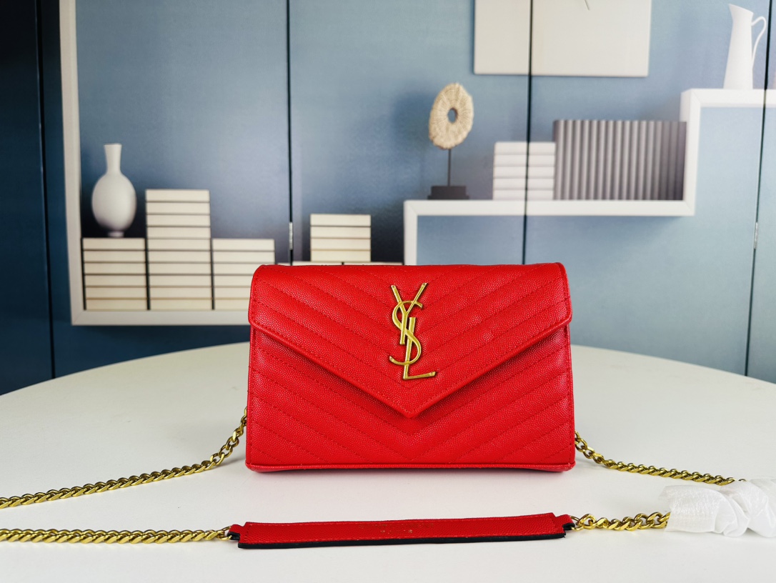 Lady Designer Fashion Cassandre Envelope - Red - Gorchic - $119.99