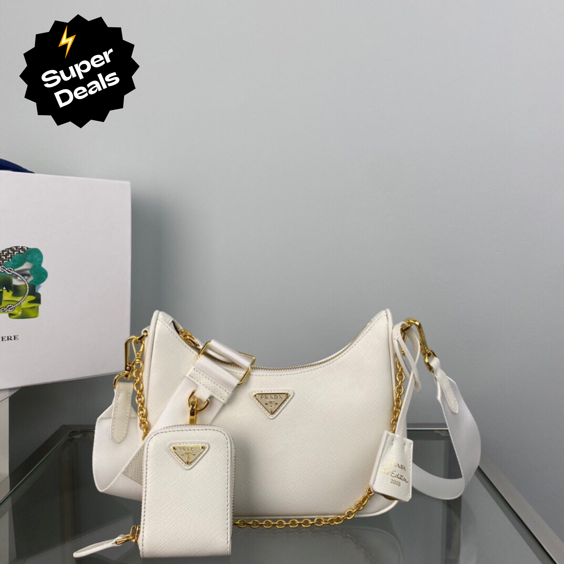 Saffiano texture Re-Edition 2005 Saffiano Leather Bag - Gorchic - $103.99