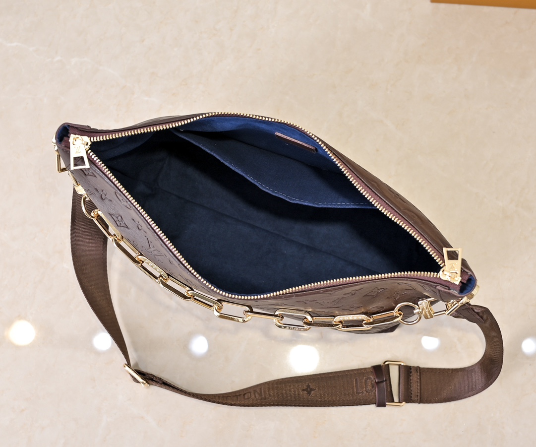 Designer Monogram Coussin Hobo MM Chocolat Bag - Gorchic - $122.99