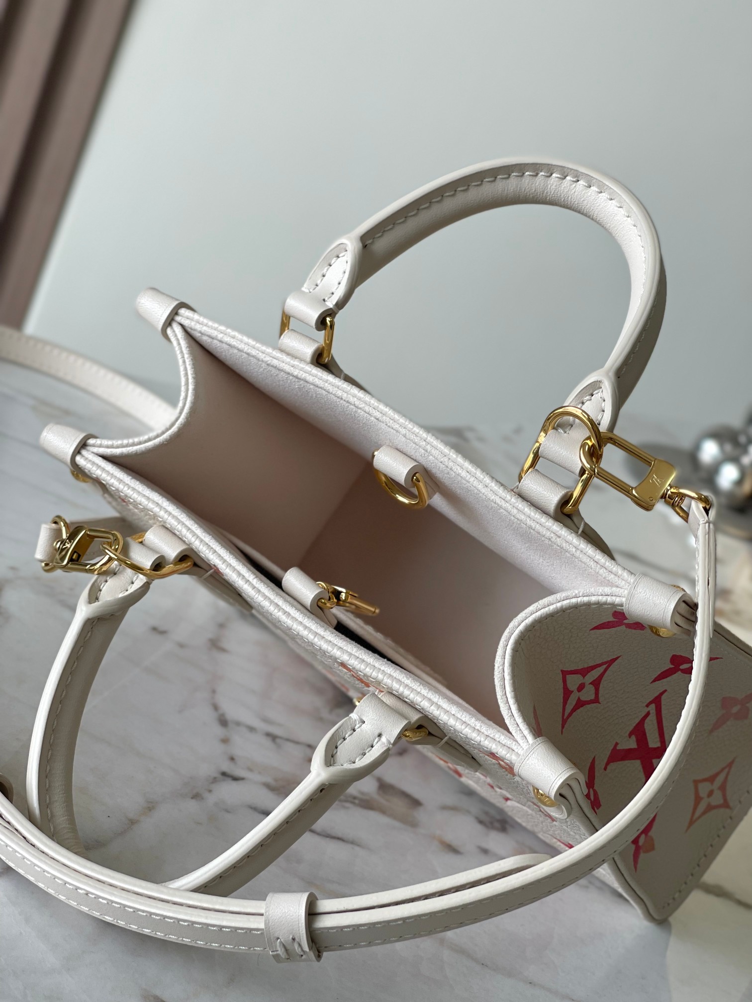 Designer Monogram Canvas Onthego BB White Powder - Bag - Gorchic - $124.99