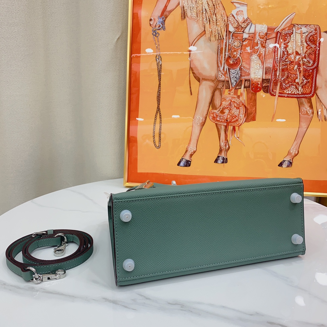 H-Inspired Kelly Haze Green Silver Hardware - Bag - Gorchic - $156.99