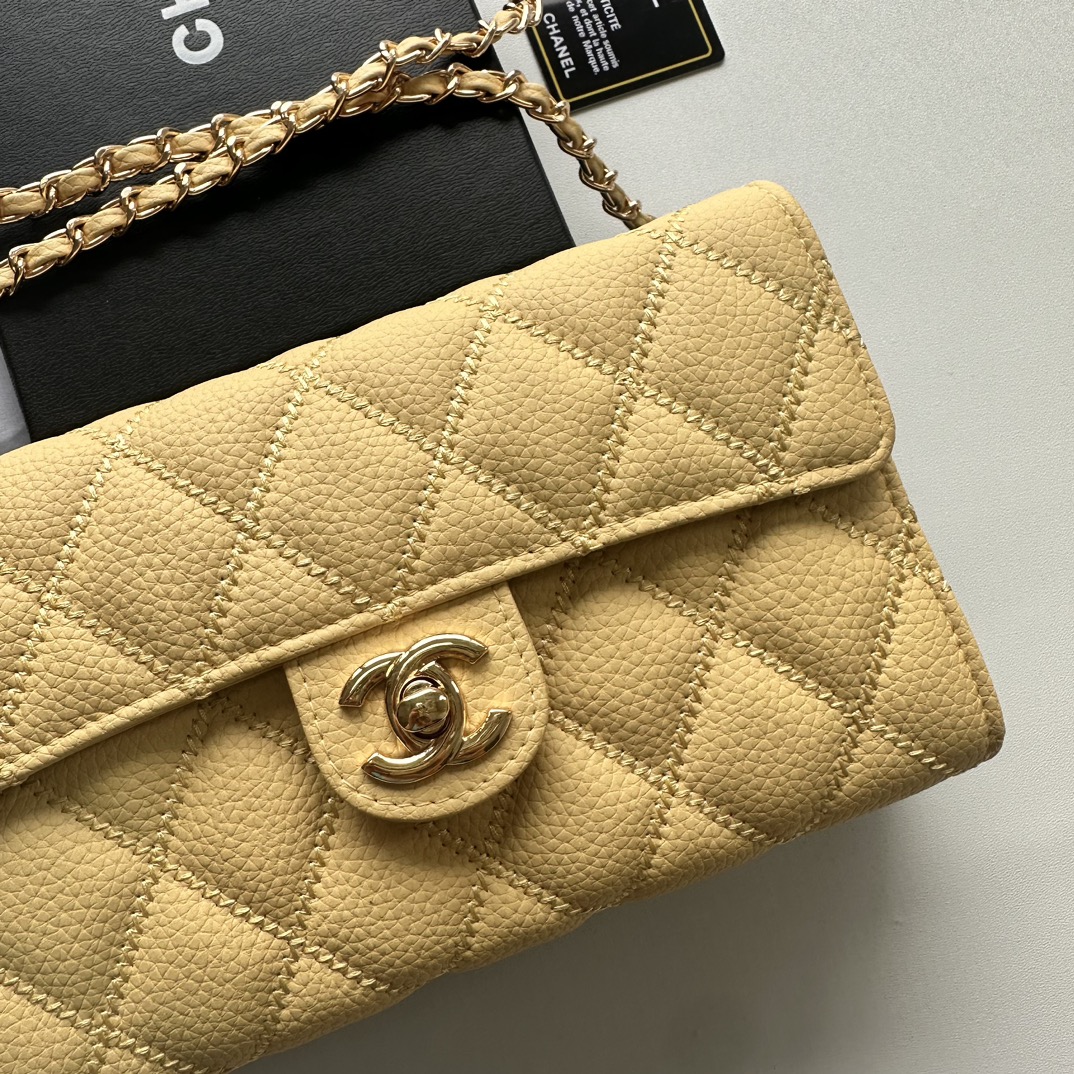 CC Inspired Chain Shoulder Crossbody Small Bag - Yellow Bag - Gorchic - $101.99