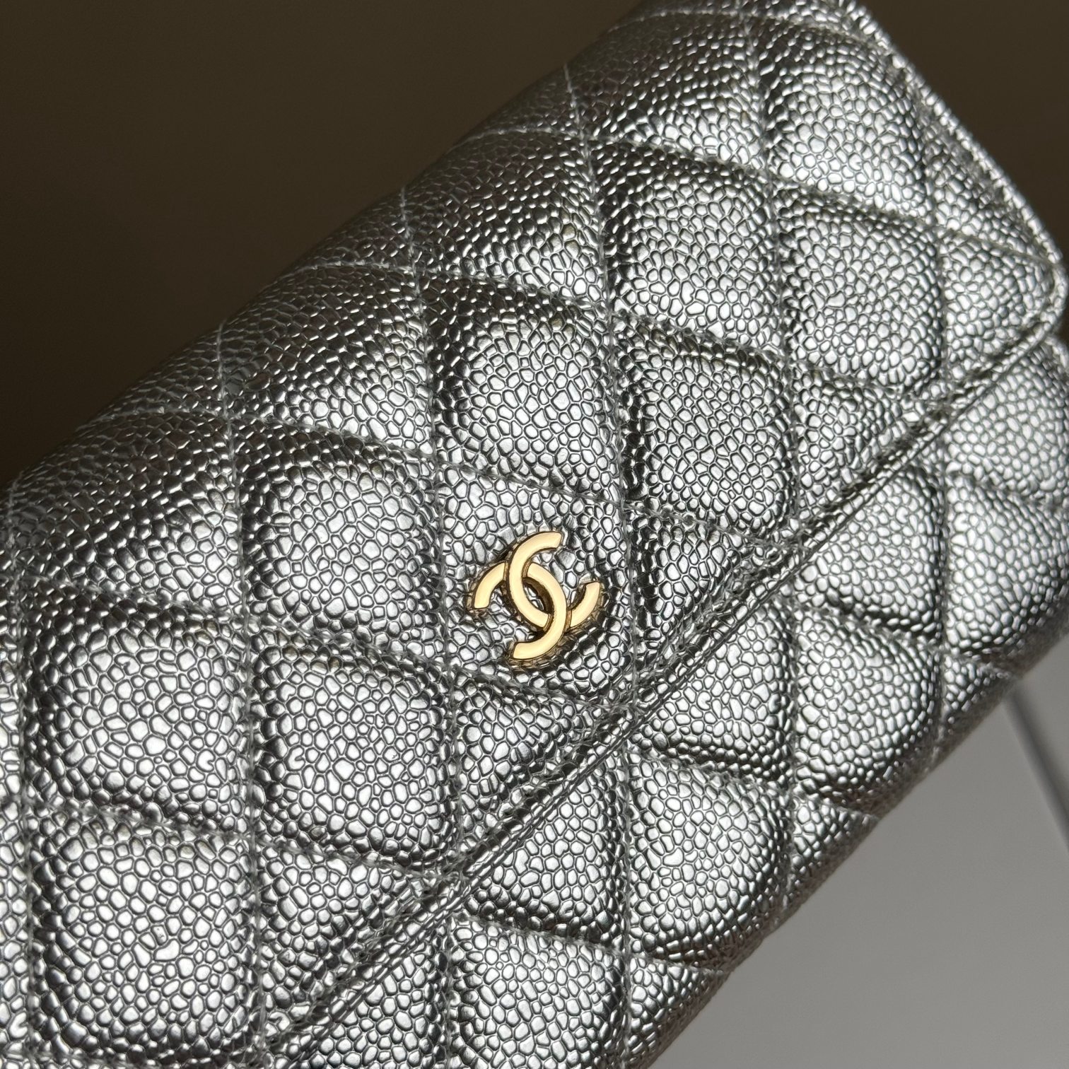 CC Inspired Counterfeit Caviar Leather Wallet-Sier Fish Seed Pattern Wallet - Gorchic - $59.99