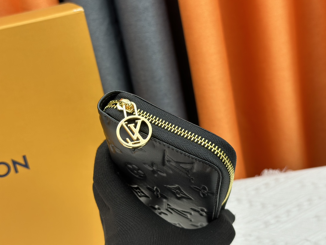 Designer Monogram  Zippy Wallet Vertical Canvas Wallet-Black In Embossed Wallet - Gorchic - $52.99