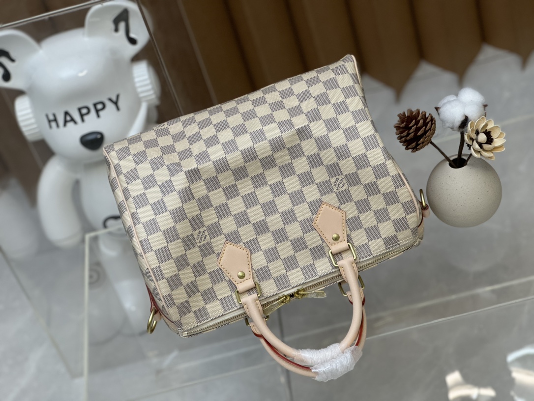 Designer Monogram Speedy Bandoulière 30 Damier Azur Canvas Women Handbag - Bag - Gorchic - $124.99