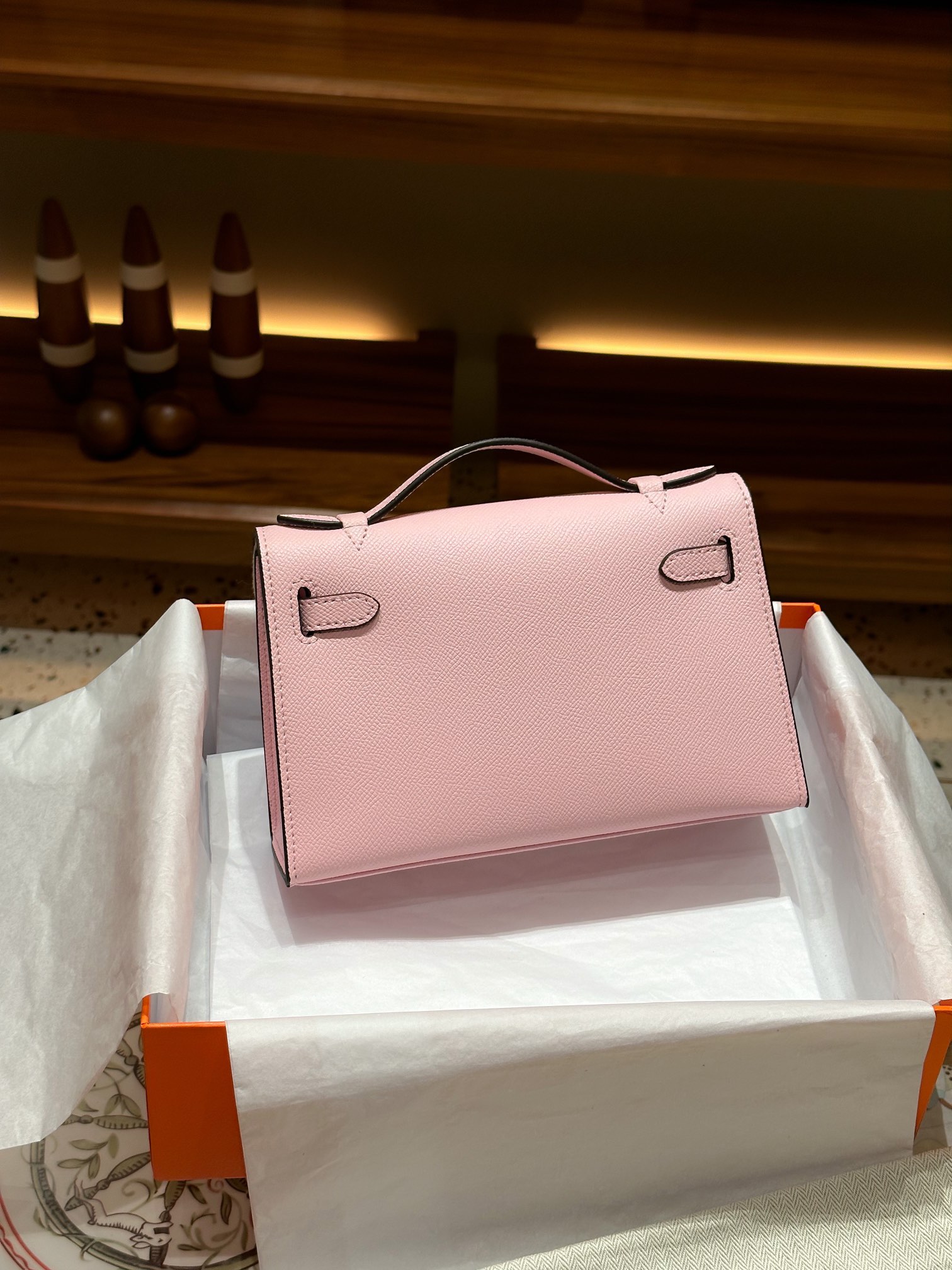 H-Inspired Kelly Mini 1st Kelly Pochette Generation Epsom Palm Leather-Pink - Gorchic - $143.99