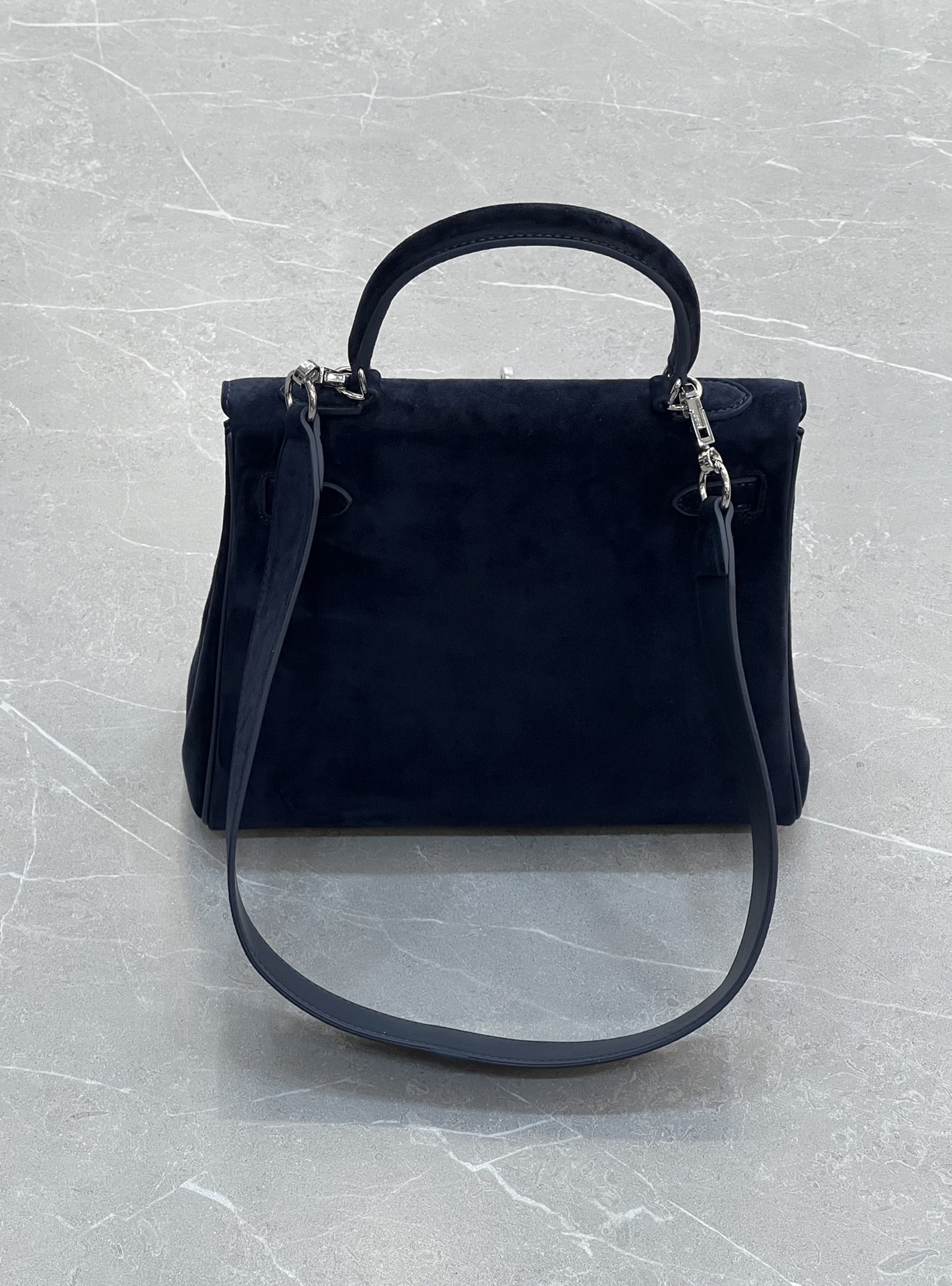 H-Inspired Kelly Haze Blue Suede - Handbags - Gorchic - $200.99