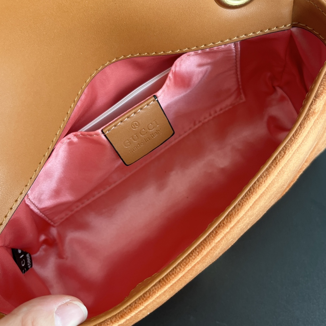 Double-G GG Marmont Veet Collection - Orange Bag - Gorchic - $131.99