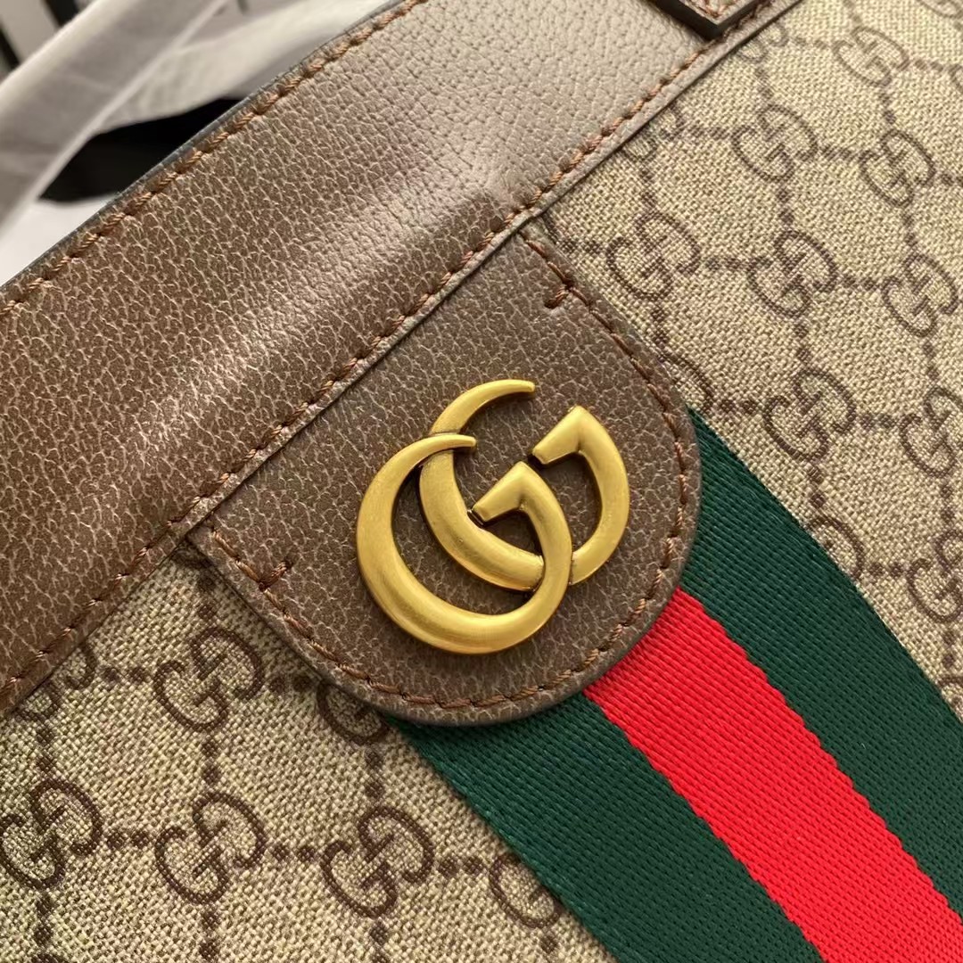 Double-G GG Monogram Web Ophidia Medium  Tote Brown - Gorchic - $132.99