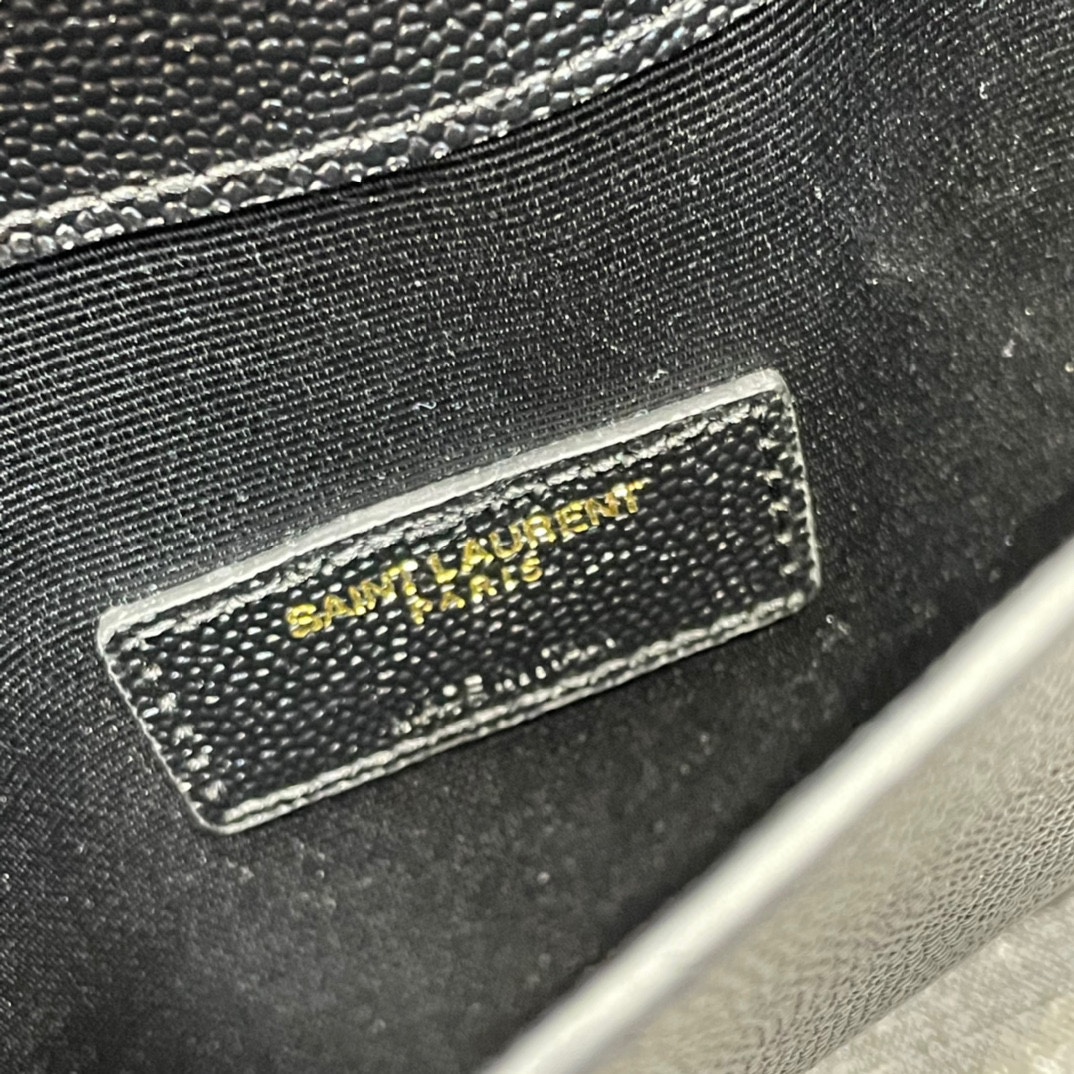 Lady Designer Fashion Women Uptown Pouch in Grain DE Poudre Embossed Leather-Black-Gold hardware - Bag - Gorchic - $122.99