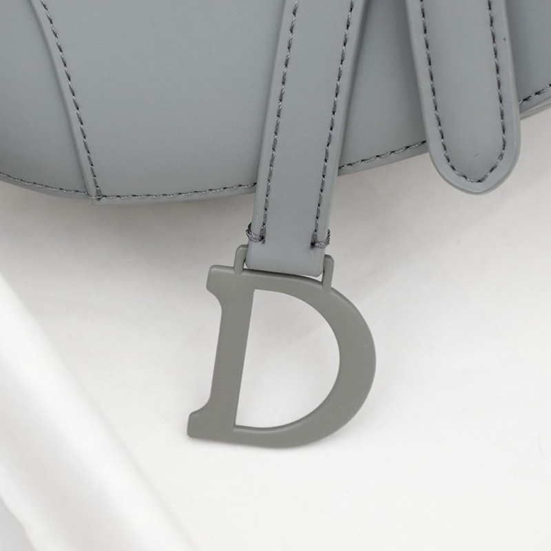 D Inspired SADDLE Bag Gray Ultramatte Calfskin M0446ILLO_M41G - Bag - Gorchic - $138.99
