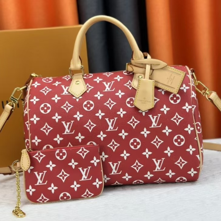 Designer Monogram Speedy P9 Bandoulière 30 - Red- Bag - Gorchic - $146.99