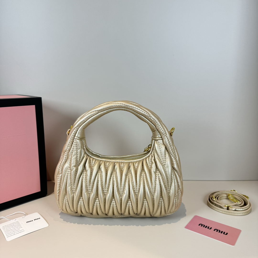 MU Wander matelassé nappa leather hobo bag handbag - Bag - Gorchic - $114.99