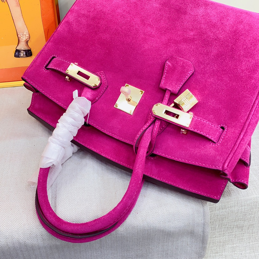 H-Inspired Birkin Bag Doblis Bag Golden Hardware-Magenta Bag - Gorchic - $205.99