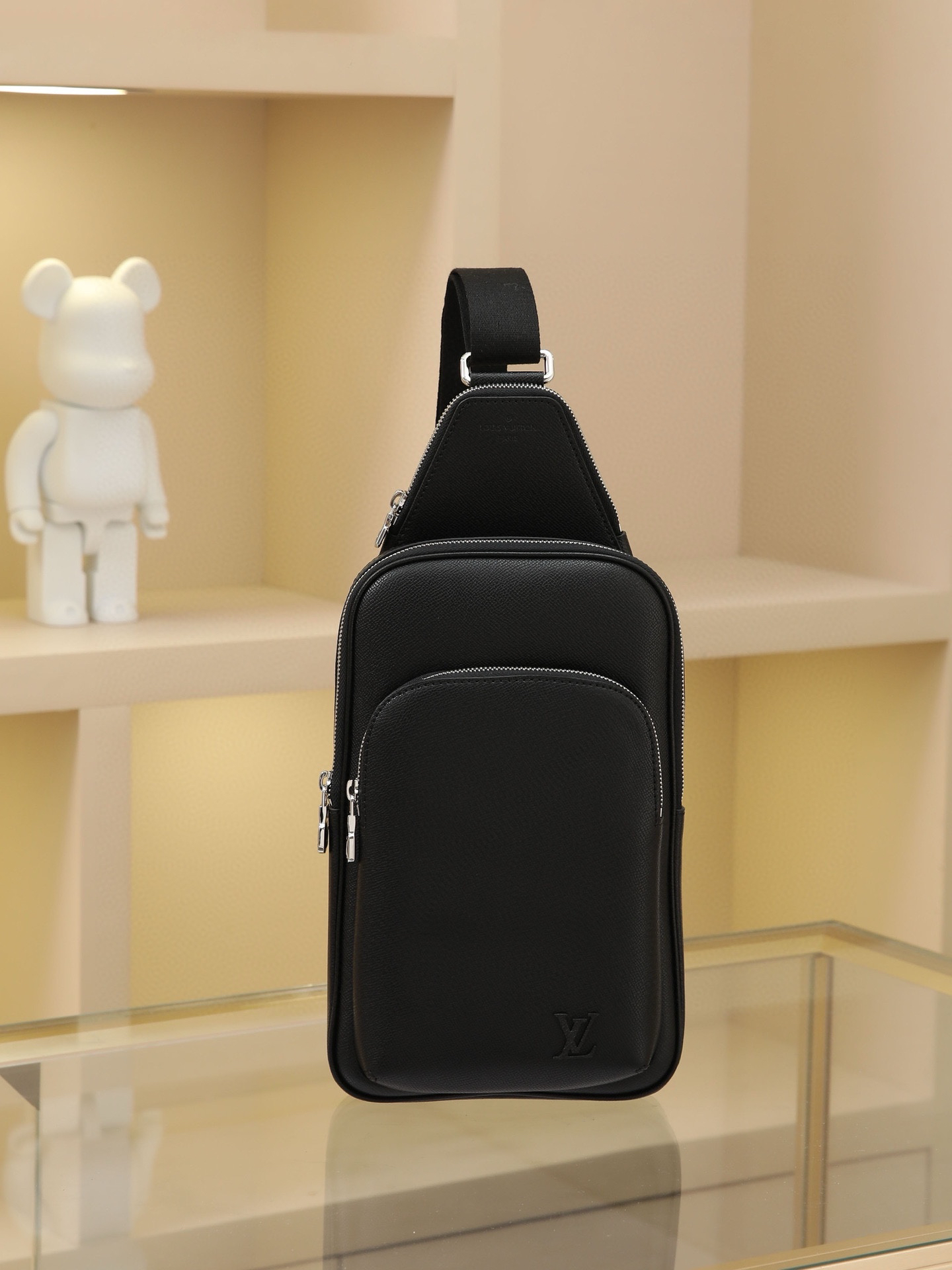 Designer Monogram Avenue Slingbag NM Leather Bag for Men Black Bag - Gorchic - $118.99