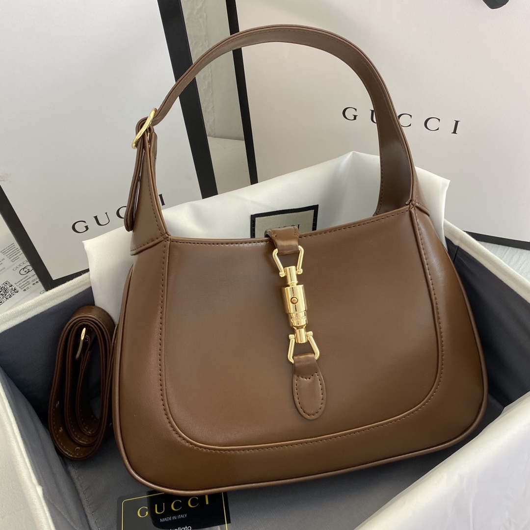 Double-G Jackie 1961 small shoulder bag-Brown - Bag - Gorchic - $124.99