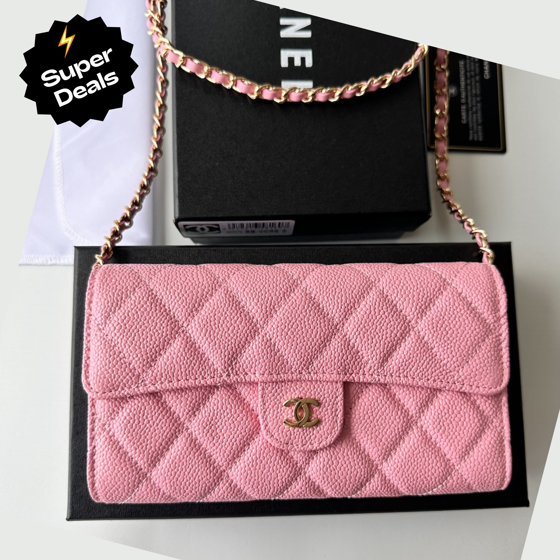 CC Inspired 23 Wallet on Chain- Light Pink Bag - Gorchic - $98.99