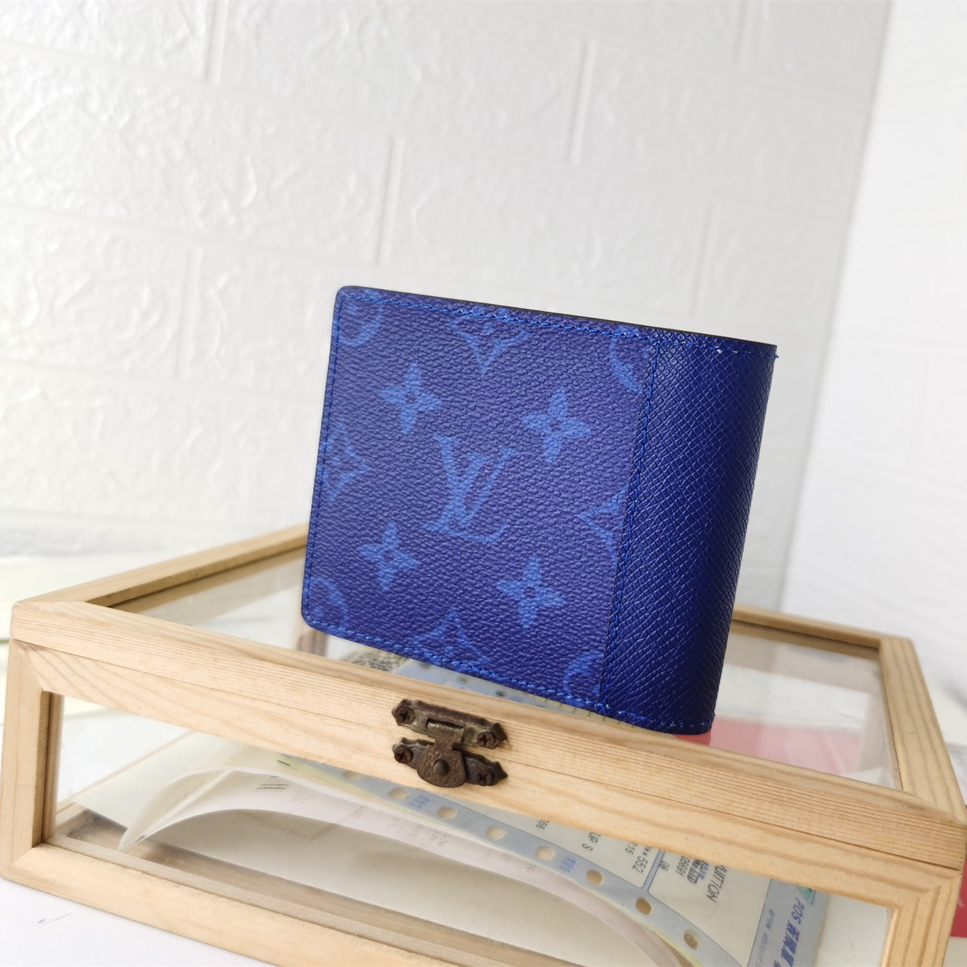 Designer Monogram Multiple Blue Wallet - Gorchic - $44.99