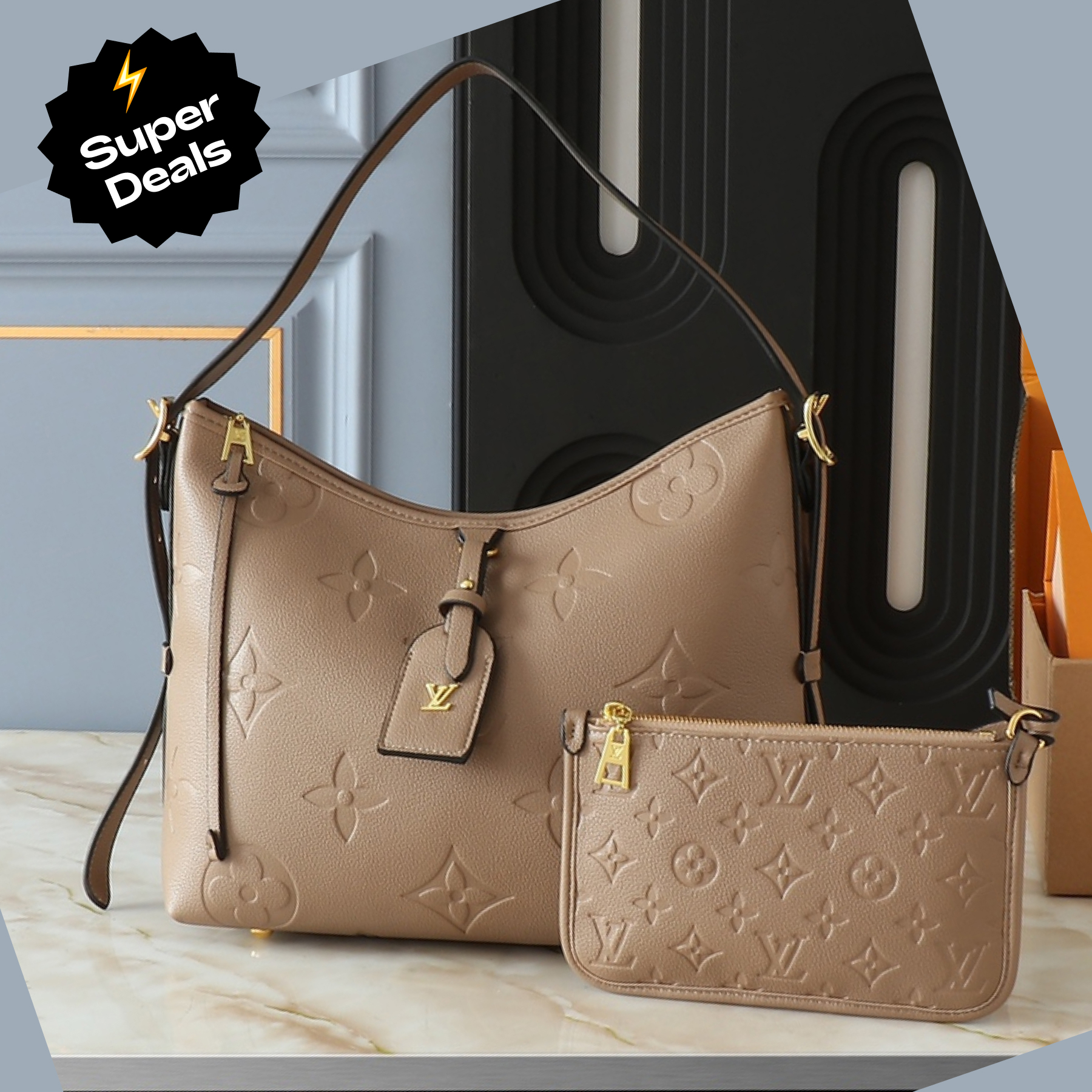 Designer Monogram Carryall PM Gris Tourterelle - Bag - Gorchic - $114.99