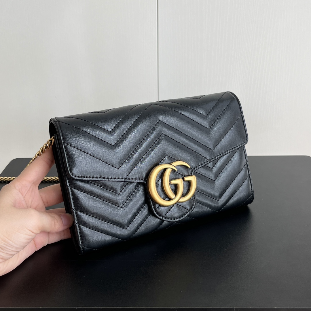 Double-G Marmont Chain Wallet - BlackWallet - Gorchic - $123.99