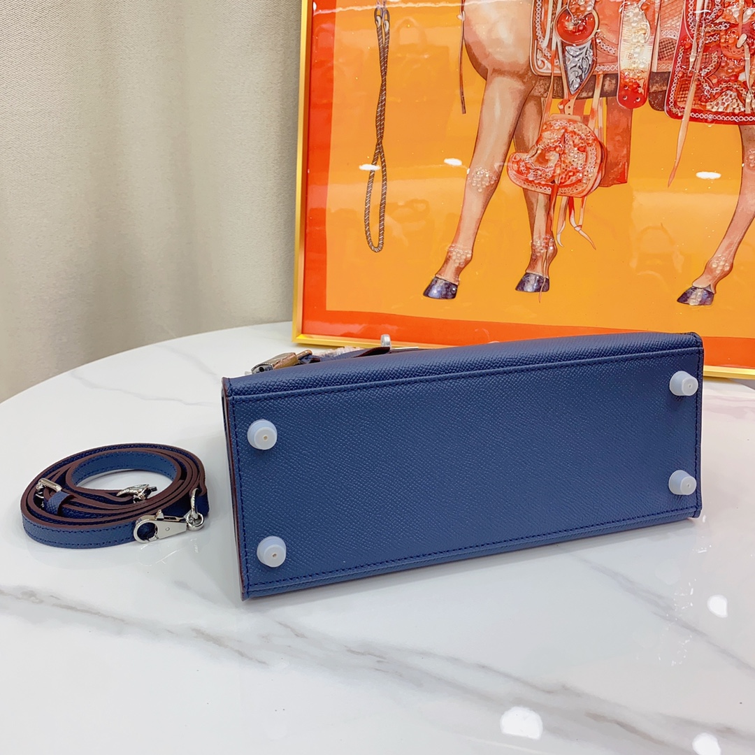 H-Inspired Kelly Haze Blue Silver Hardware - Bag - Gorchic - $156.99