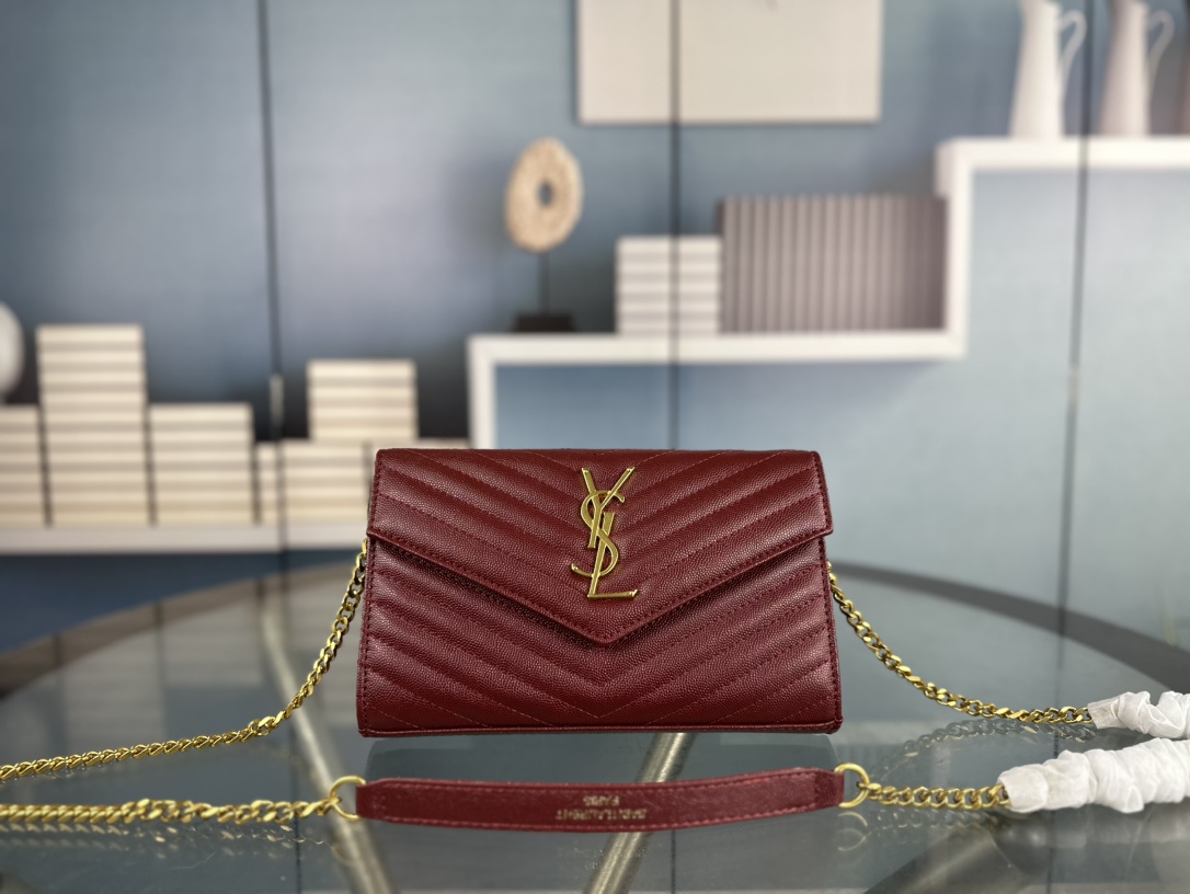 Lady Designer Fashion Cassandre Envelope - Merlot Red - Gorchic - $119.99